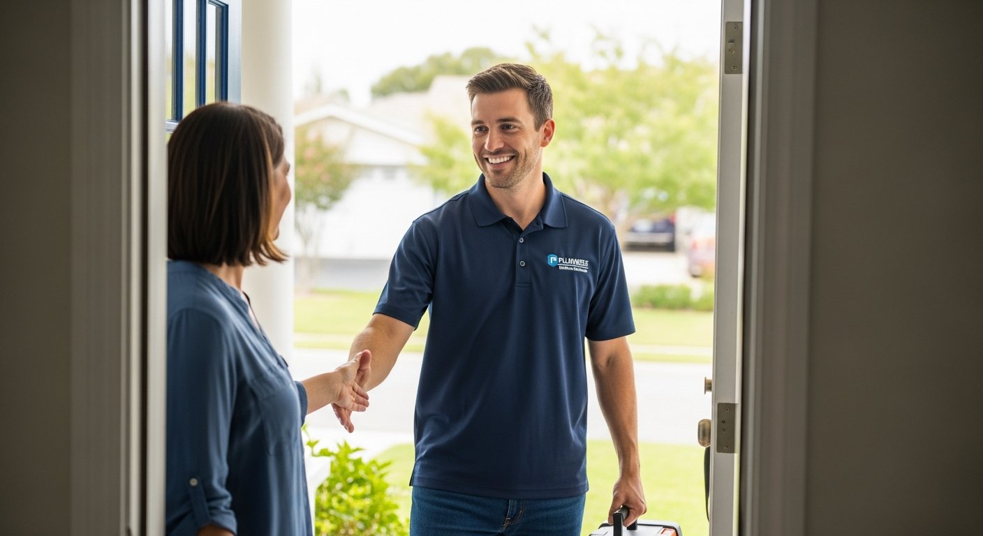 Friendly Infinity Electrical & Gas tradesperson greeting a homeowner at a Lancashire terraced house in Rossendale